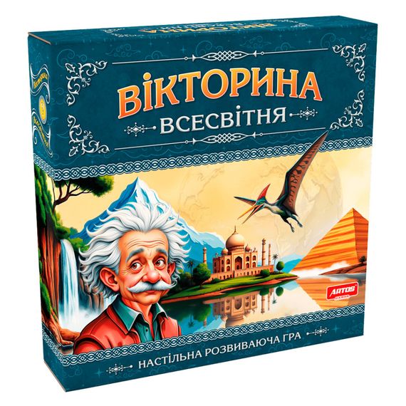 Настільна гра "Вікторина Всесвітня" 1373, 96 карток з питаннями у п'яти категоріях