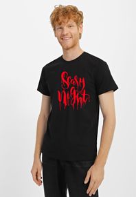 Футболка чоловіча чорна з принтом "Страшна ніч", XL