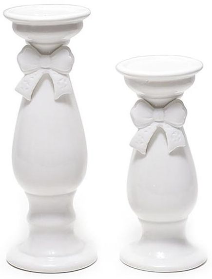 Набір 2 фарфорових підсвічники "Бант" 10х9.5х29см | Зображення 2