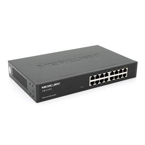 Коммутатор POE Mercury S116PS 15 портов POE 100Мбит + 1 порт Ethernet 100 Мбит