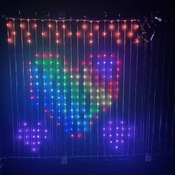 Гирлянда Штора от сети 3х3 м 400LED RGB + пульт дистанционного управления, SF-1 / Умная гирлянда с приложением на телефон | Зображення 3
