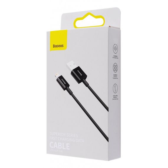 Кабель Baseus Superior Series Fast Charging Lightning 2.4A (2m) black | Зображення 1