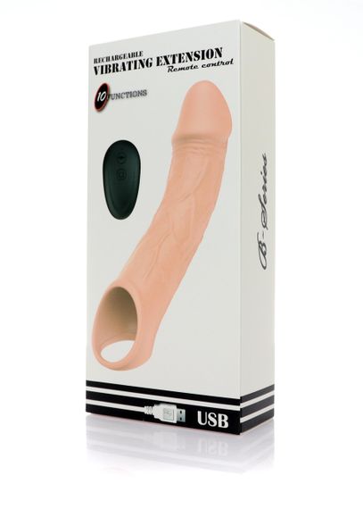 Подовжуюча насадка на пеніс з вібрацією та пультом керування Vibrating Extension Sex Aura | Зображення 7