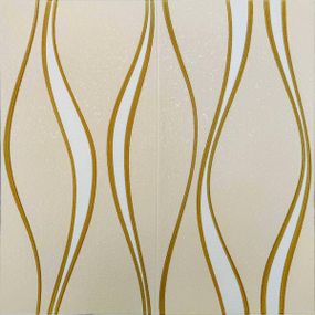 Самоклеюча 3D панель золоті хвилі 700x700x5мм (194) SW-00000766