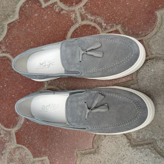 Мокасины на белой подошве серого цвета 45 размер | Зображення 3