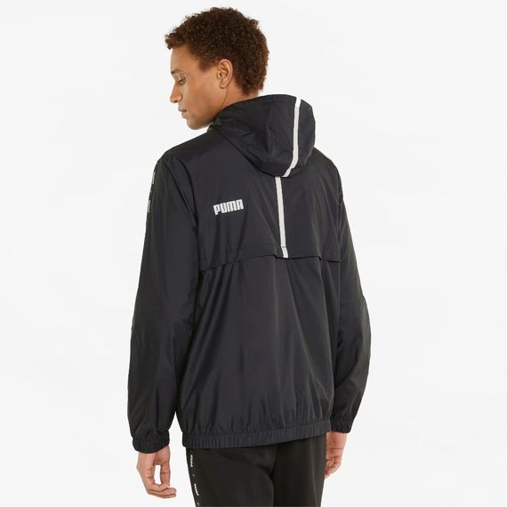 Вітровка Puma ESS+ Tape Men's Windbreaker 847477 01 (чорна, спортивна, чоловіча, з підкладкою, логотип пума) | Зображення 3