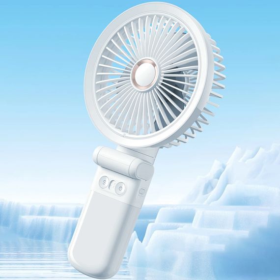 Портативный вентилятор GF12 с зажимом+LED 5400mAh White | Зображення 5