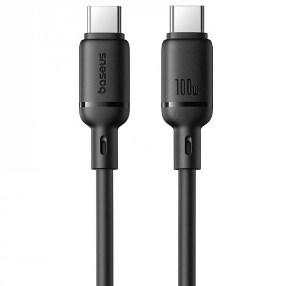 Дата кабель Baseus Silky Series OS Fast Charging Type-C to Type-C 100W (2m) (P10377704) Cluster Black
