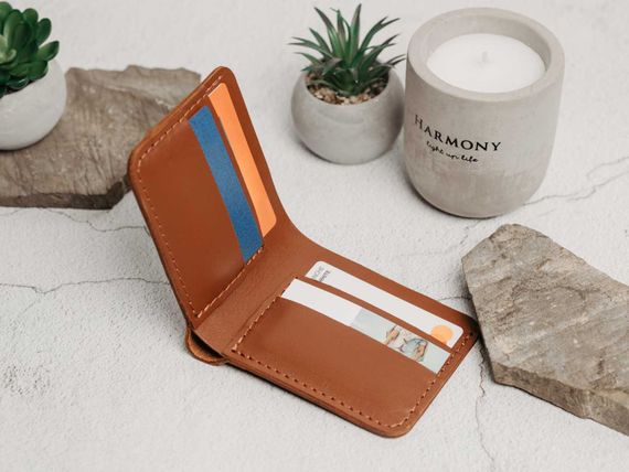 Шкіряний біфолд Skin and Skin Slim 11.5х9 см Коньячний (SW03CO) | Зображення 3