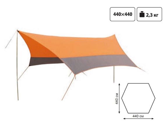 Тент туристичний зі стійками Tramp Lite Tent Помаранчевий TLT-011