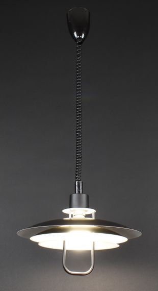 Люстра підвісна на 1 лампочку 27109 Чорний 60-170х48х48 см. | Зображення 8