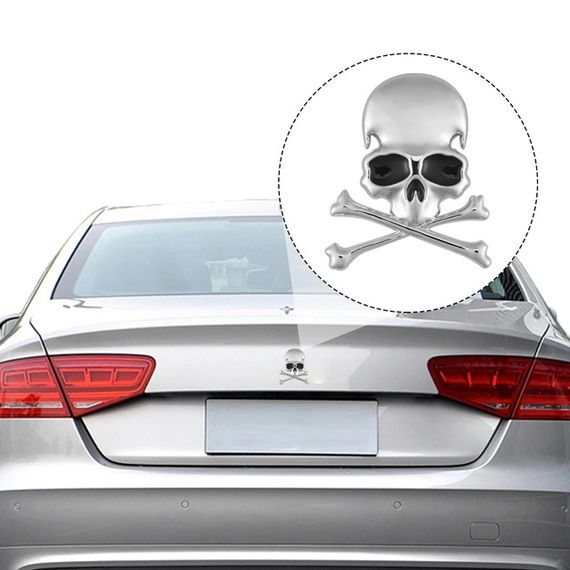 Шильд значок емблема прикраса шильдик для автомобіля авто череп і кістки | Зображення 1
