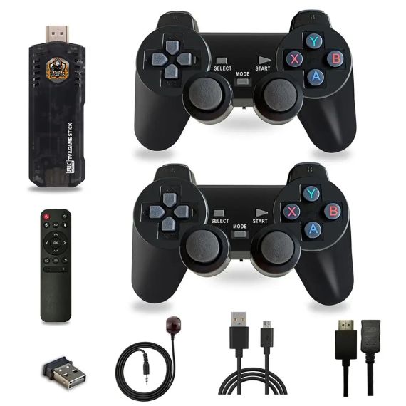 Игровая ТВ приставка Game Box 8K 8X M98 Smart TV Stick 64GB геймстик с геймпадами + 10000 встроенных игр | Зображення 2