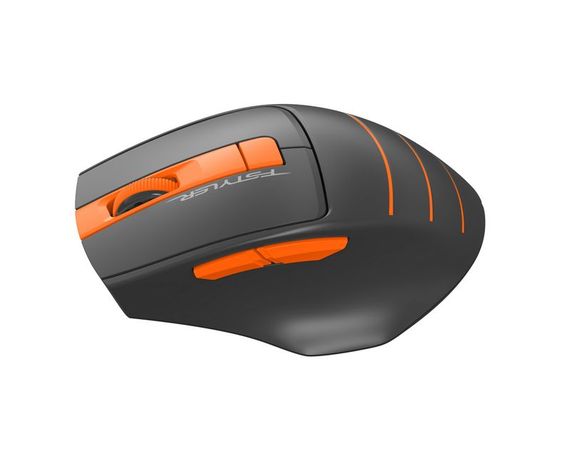 Миша бездротова A4Tech Fstyler FG30S (Orange), безшумна, USB, колір чорний+помаранчевий | Зображення 1