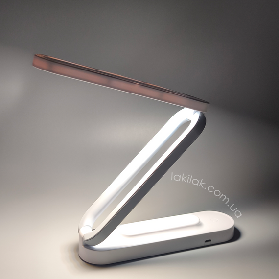 Настільна лампа на аккумуляторі 3W розкладна (біла)