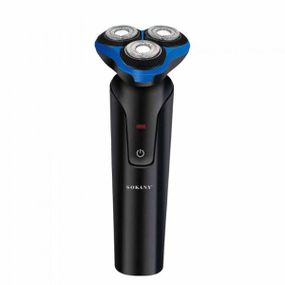 Электробритва 5 Вт 800 mAh бритва электрическая беспроводная с 3 бритвенными головками Синяя Sokany SK-16038BL
