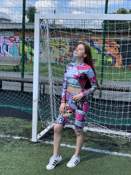 Спортивні шорти велосипедки 4Profi  з принтом "Монстрики" розмір  S біфлекс 17852 | Зображення 1