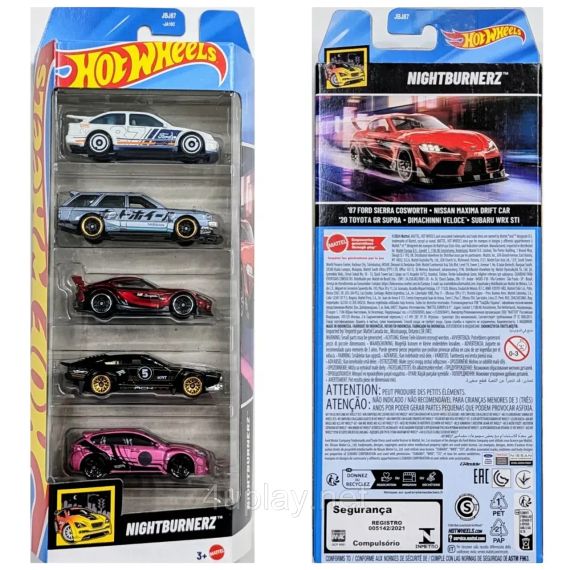 Hot Wheels Nightburnerz Подарунковий набір з 5-ти машинок Хот Вілс Вуличні гонщики | Зображення 1