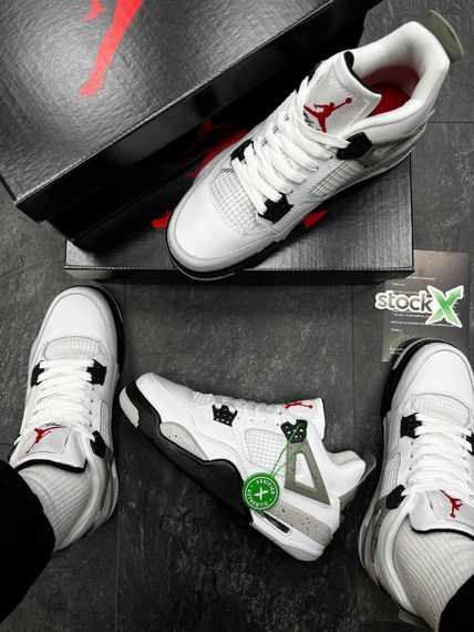 Чоловічі кросівки N Air Jordan 4 Retro White Cement  , В'єтнам 44 28.0 см | Зображення 8