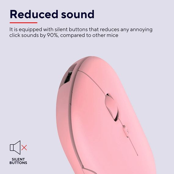 Мишка Trust Puck Wireless/Bluetooth Silent Pink (24125) | Зображення 6