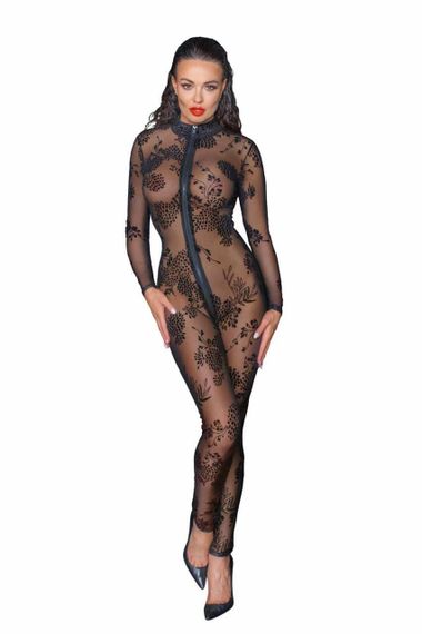 Сітчастий бодістокінг Noir Handmade F237 Long tulle overall, S Sex Aura | Зображення 3