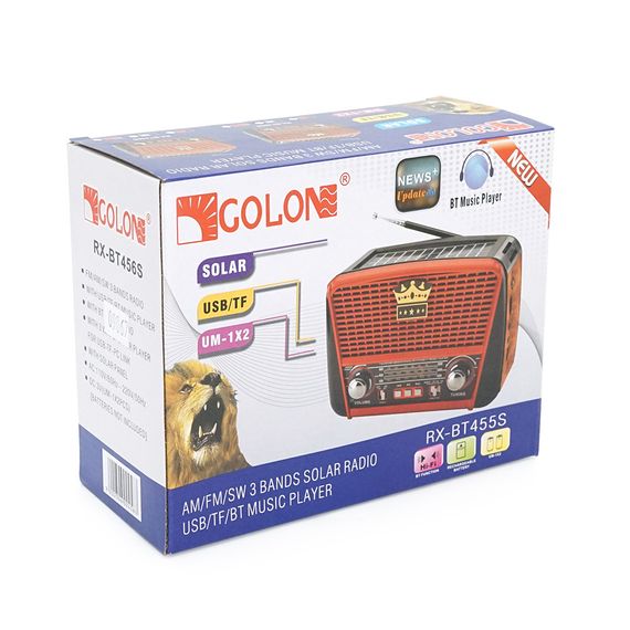 Радіоприймач GOLON RX-456S, LED, 3W, FM радіо, Входи microSD, USB, AUX, корпус пластмас, Black/Red, BOX | Зображення 3