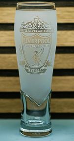 Крафтовий келих 440 мл Ліверпуль з гравіюванням  Скляний келих для фаната ФК Liverpool  Подарунок вболівальнику мат
