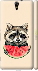Чохол на Sony Xperia C5 Ultra Dual E5533 Єнотик з кавуном "4605c-506-2448"
