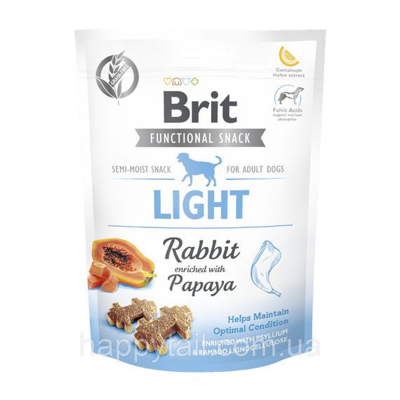 Лакомство Brit Care Functional Snack Light для собак для контроля веса с кроликом и папайей 150 г