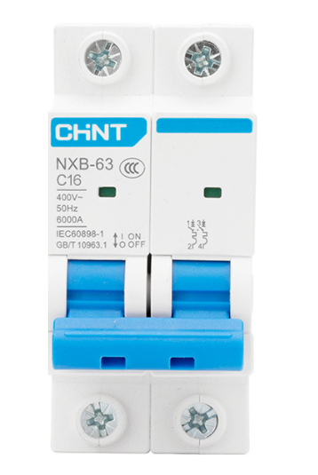 Автоматичний вимикач змінного струму CHINT  NXB-63 2P C16, 16A