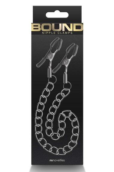 Затискачі для сосків - Bound Nipple Clamps Dc2 Gunmetal Sex Aura