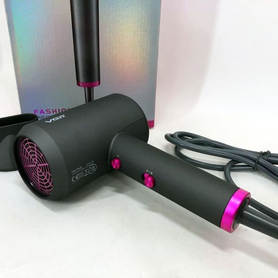 Фен для объемной укладки VGR V-400 2000 Вт, Фен электрический с насадками практичный AX-87 | Зображення 5