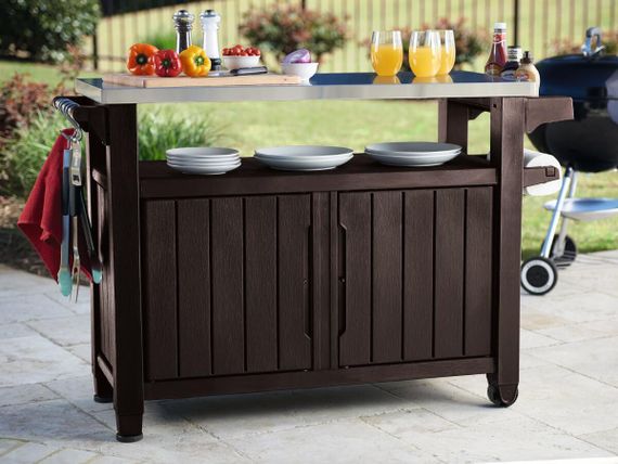 Стіл садовий Keter Unity XL 207 л для гриля та барбекю з місцем для зберігання коричневий 17202662 | Зображення 5