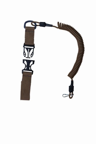 Тренчик пистолетный с фастексом, страховочный шнур для пистолета, быстросъемный  цвет песок койот MAS | Зображення 1