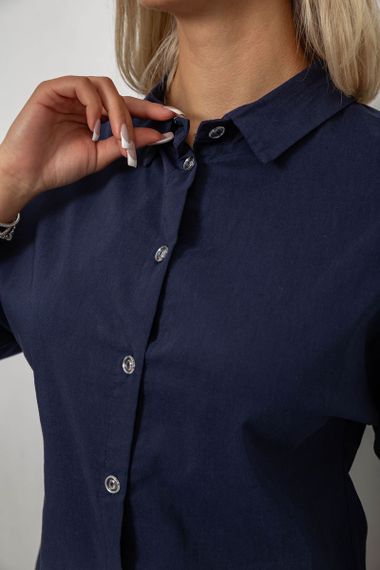 Блуза классическая, цвет синий, 230R100-4 | Зображення 4