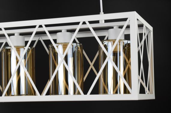 Люстра підвісна LOFT на 4 лампочки 26954 Білий 40-100х25х63 см. | Зображення 2