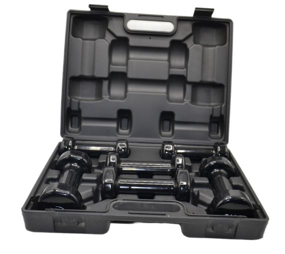 Набір гантелей в кейсі 9 кг. Паверплей 4121 Fitness Dumbells (2шт.*1кг. 2шт.*1,5кг. 2шт.*2кг.) | Зображення 3