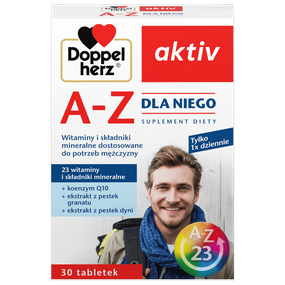 Doppelherz A-Z – 23 вітаміни та мінерали для чоловіків – комплексна підтримка енергії, імунітету, чоловічої сили та витривалості