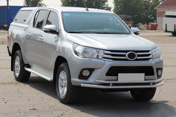 Передній захист ST018 (нерж) для Toyota Hilux 2015-2024 рр | Зображення 1