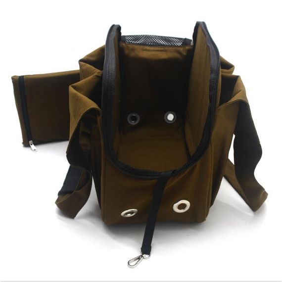 Сумка переноска для малих порід собак і кішок Zoo-hunt Корс S 20х39х30 см коричнева | Зображення 2