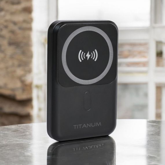 Повербанк з бездротовою зарядкою TITANUM MA02 10000mAh, 22.5W, PD20W, швидка зарядка, чорний | Зображення 1