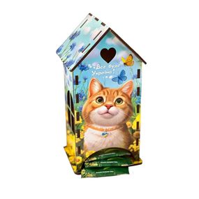 Чайний будиночок "Рудий котик" Ubumblebees (ПСФ156) PSF156 дерев'яний
