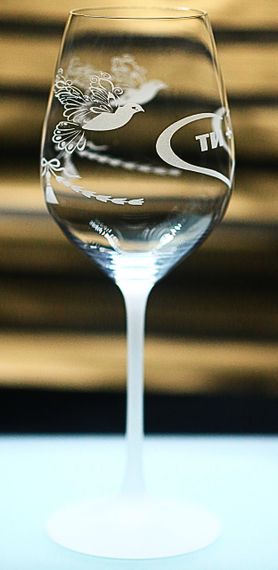 Винний келих 480 мл Ти і Я з голубами весільні фужери  подарунок для пари | Зображення 2