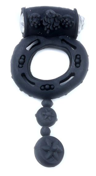 Эрекционное вибро кольцо BOSS Vibrating Cock Ring with balls Black, BS6700044 sexstyle