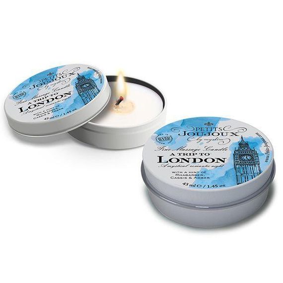 Масажна свічка Petits Joujoux - London - Rhubarb, Cassis and Ambra (43 мл) з афродизіаками | Зображення 1