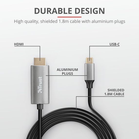 Кабель Trust Calyx USB-C to HDMI Adapter Cable (23332_TRUST) | Зображення 4