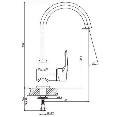 Змішувач для кухні Haiba HANSBERG 017 (HB0209) | Зображення 1
