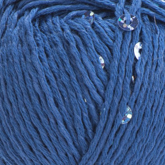 Yarnart COTTON GOLD PAILLETTES No 7111 синий Коттон Голд Пайетка Пряжа хлопок с пайеткой, нитки для вязания | Зображення 1