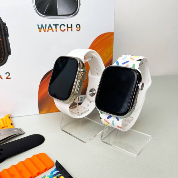 Комплект i60 - Watch Ultra 3 / Smart Watch 10 / Air Pro 2 / 7 ремінців / 2 захисних чохла (Білий) | Зображення 9
