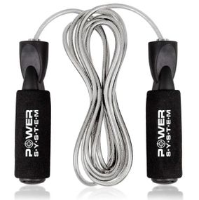 Скакалка швидкісна з підшипниками Power System PS-4004 Speed Jump Rope 2,8 м (PS-4004_Black-Steel)